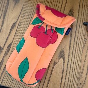 Baggu cherry puffy sunglasses sleeve